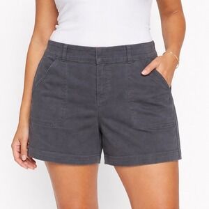 Spanx Stretch Twill Shorts Washed Black Size Large Shaping Athleisure